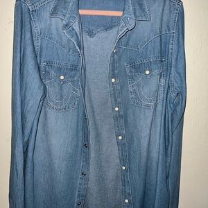 TRUE RELIGION Denim Button-Up Shirt